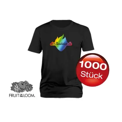1000 Bandshirts mit 5-farbigem Druck