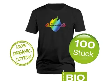 100 Bio Bandshirts mit 5-farbigem Druck