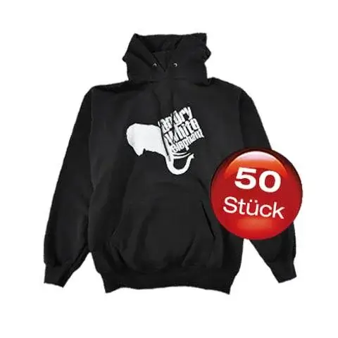 50 Hoodies mit 1-farbigem Aufdruck