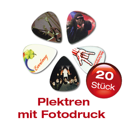 20 Delrin Plektrum mit Fotomotiv bedruckt