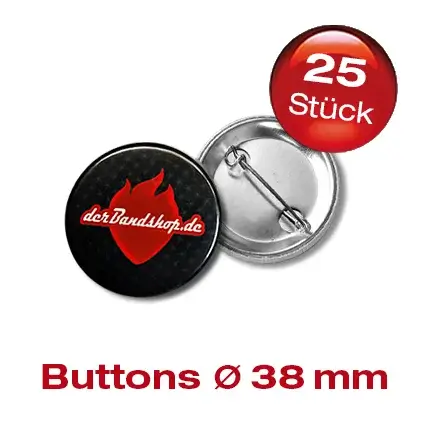 25 Button - 38 mm Rund dein Motiv