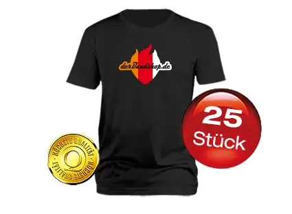 25 Premium Bandshirts mit 3-farbigem Druck