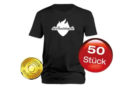 50 Premium Bandshirts mit 1-farbigem Druck