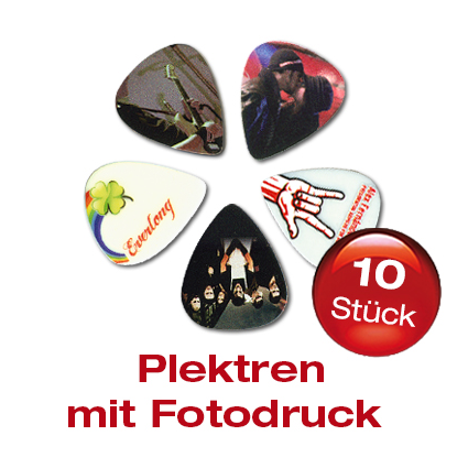 10 Delrin Plektrum mit Fotomotiv bedruckt