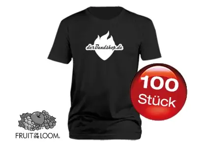 100 Bandshirts mit 1-farbigem Druck