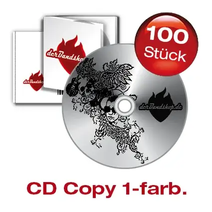 100 CD´s mit 1 farbigem schwarzen Labeldruck