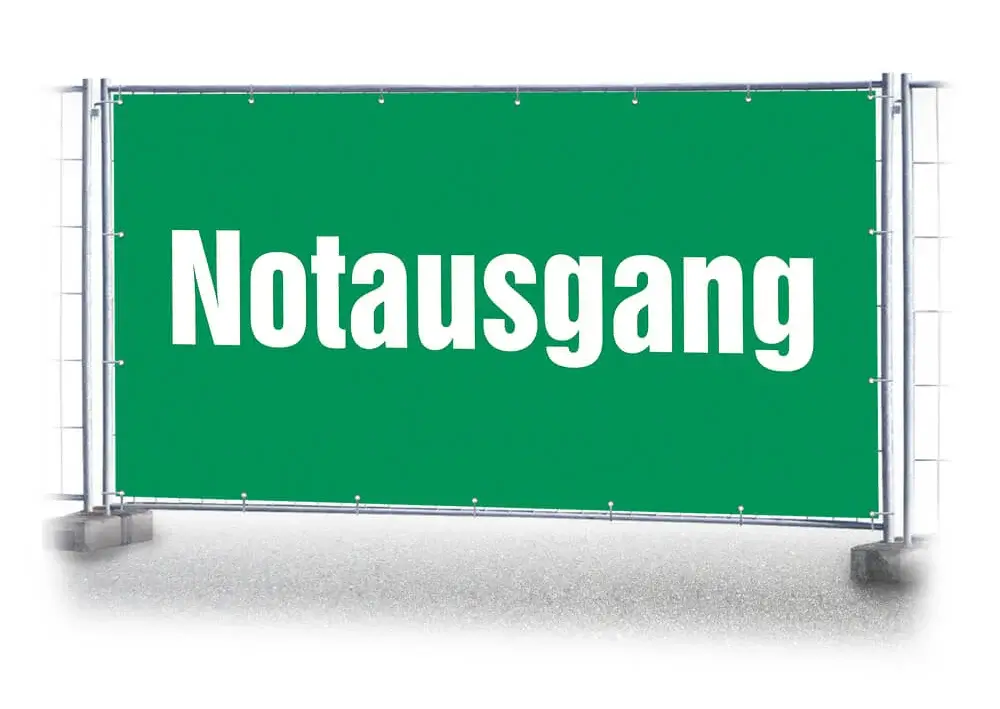 Bauzaunbanner Notausgang