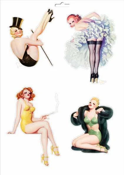 Art-Deco Aufkleber Pinup 2