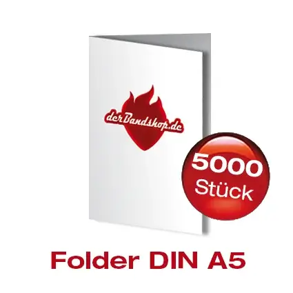 Bandprospekte DIN A4 auf DIN A5 - 5.000 Stück
