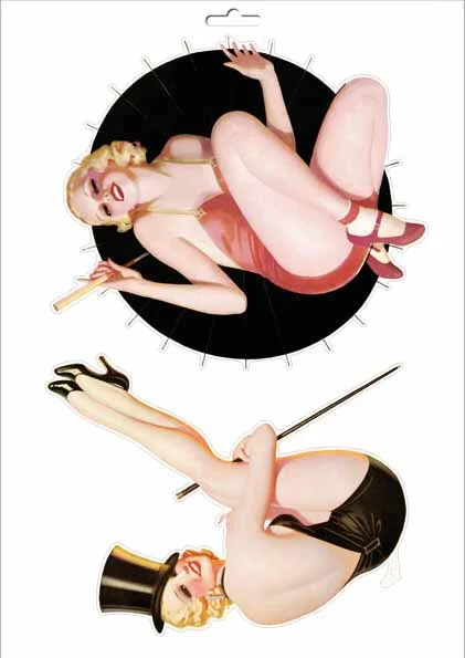 Art-Deco Aufkleber Pinup 7