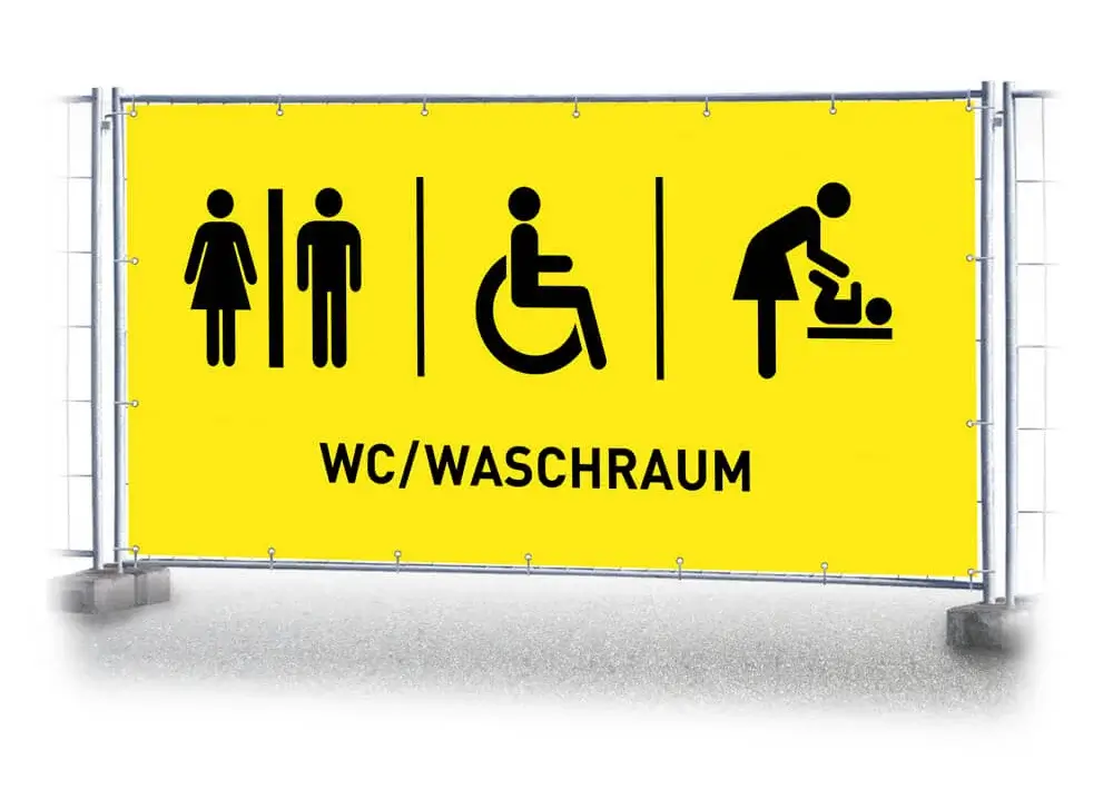 Bauzaunbanner WC/Washraum