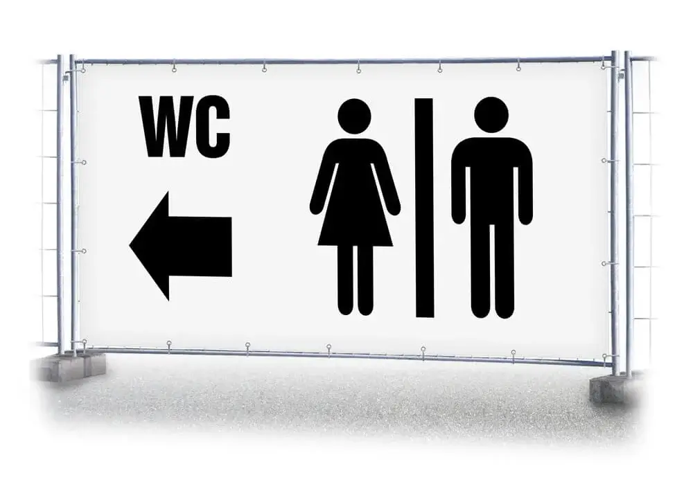Bauzaunbanner WC links