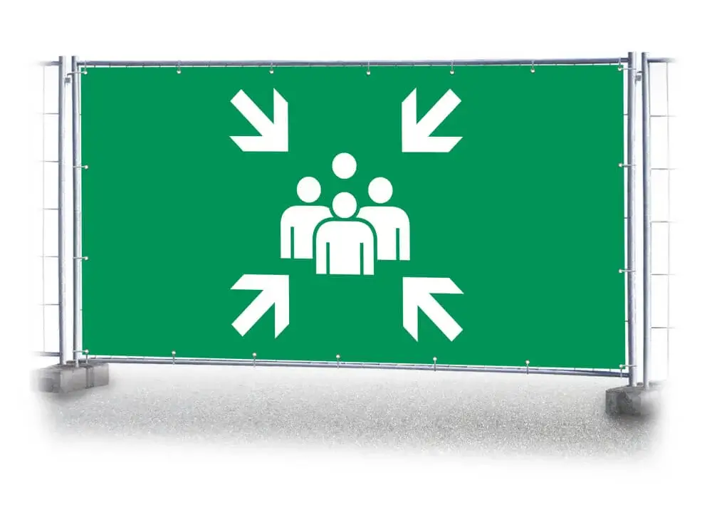 Bauzaunbanner Sammelpunkt