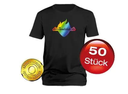 50 Premium Bandshirts mit 5-farbigem Druck