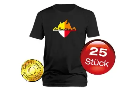 25 Premium Bandshirts mit 4-farbigem Druck