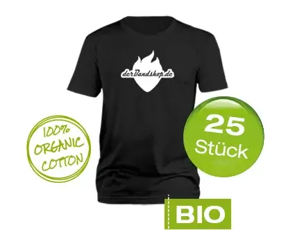 25 Bio Bandshirts mit 1-farbigem Druck