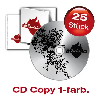 25 CD´s mit 1 farbigem schwarzen Labeldruck