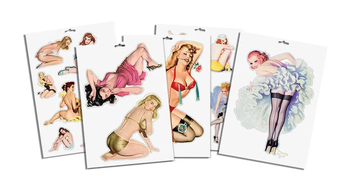 Pin up Aufkleber für Vespa gitarren Drum