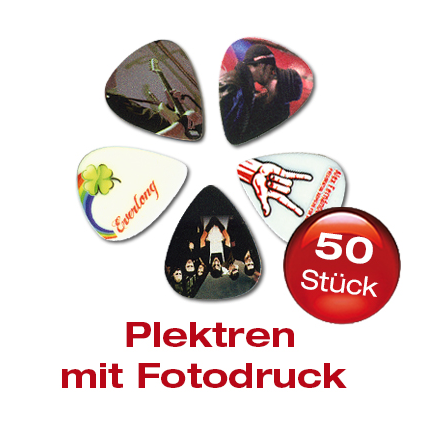 50 Delrin Plektrum mit Fotomotiv bedruckt 