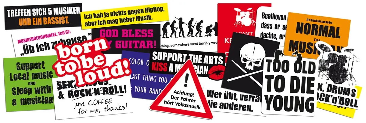 Aufkleber mit Sprüchen für Musiker