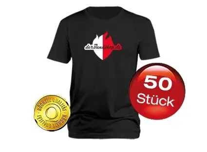 50 Premium Bandshirts mit 2-farbigem Druck