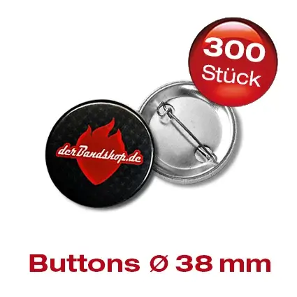 300 Button - 38 mm Rund dein Motiv
