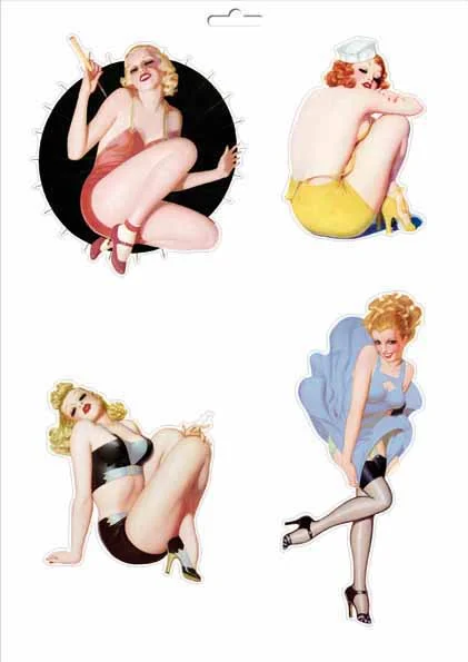 Art-Deco Aufkleber Pinup 3