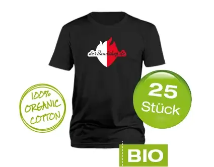 25 Bio Bandshirts mit 2-farbigem Druck
