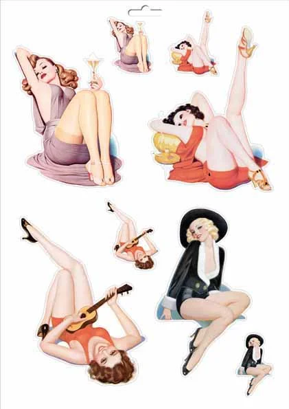 Art-Deco Aufkleber Pinup 4