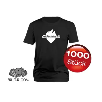 1.000 Bandshirts mit 1-farbigem Druck