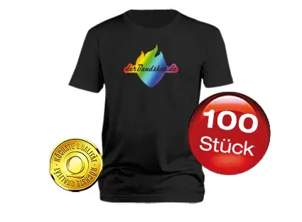 100 Premium Bandshirts mit 5-farbigem Druck