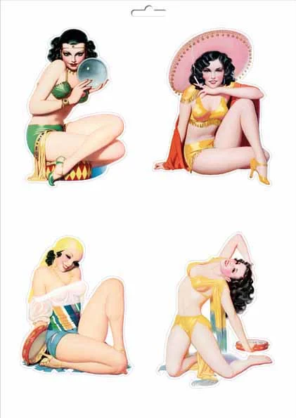 Art-Deco Aufkleber Pinup 1