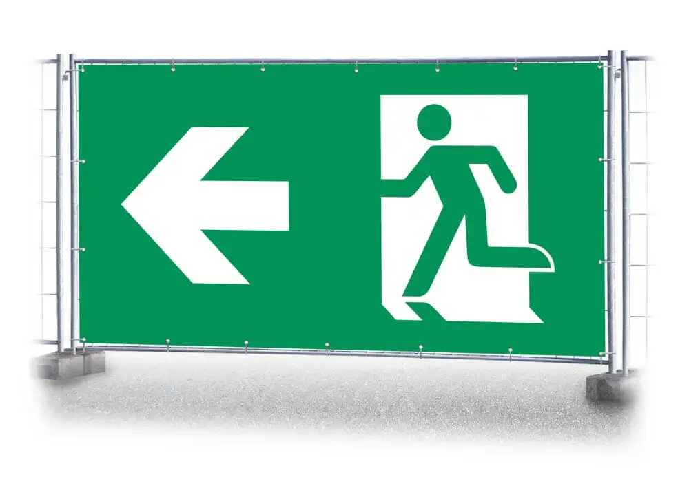 Bauzaunbanner Notausgang links