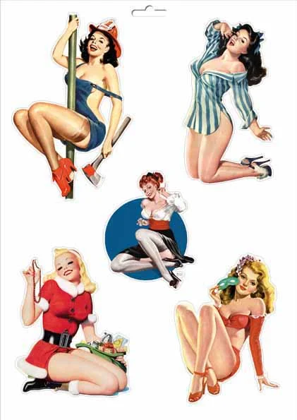 Art-Deco Aufkleber Pinup 6