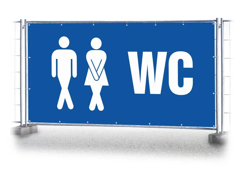 Bauzaunbanner WC urgent