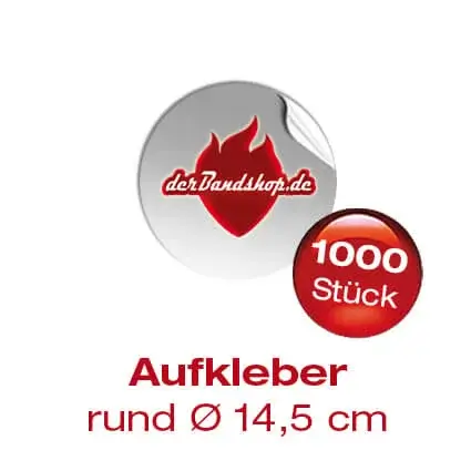 1000 Bandaufkleber Rund 14,0 cm