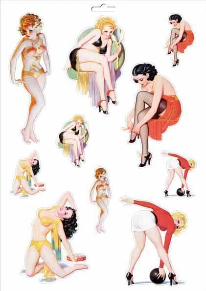 Art-Deco Aufkleber Pinup 5
