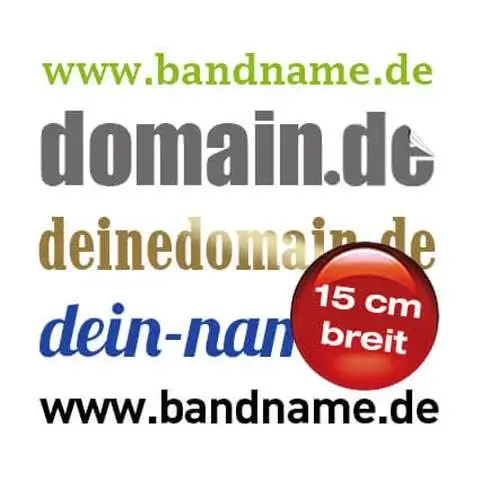 Domainaufkleber 15 cm breit